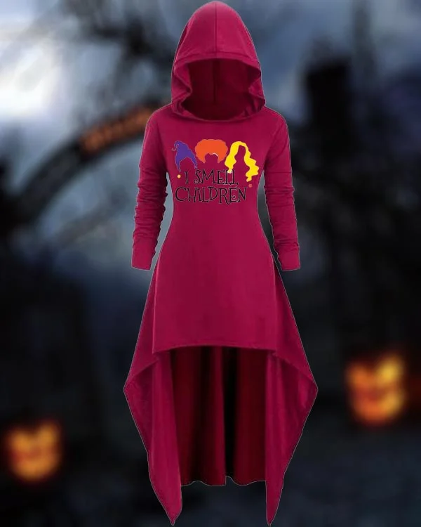 Halloween Literary Retro Hooded Dress
