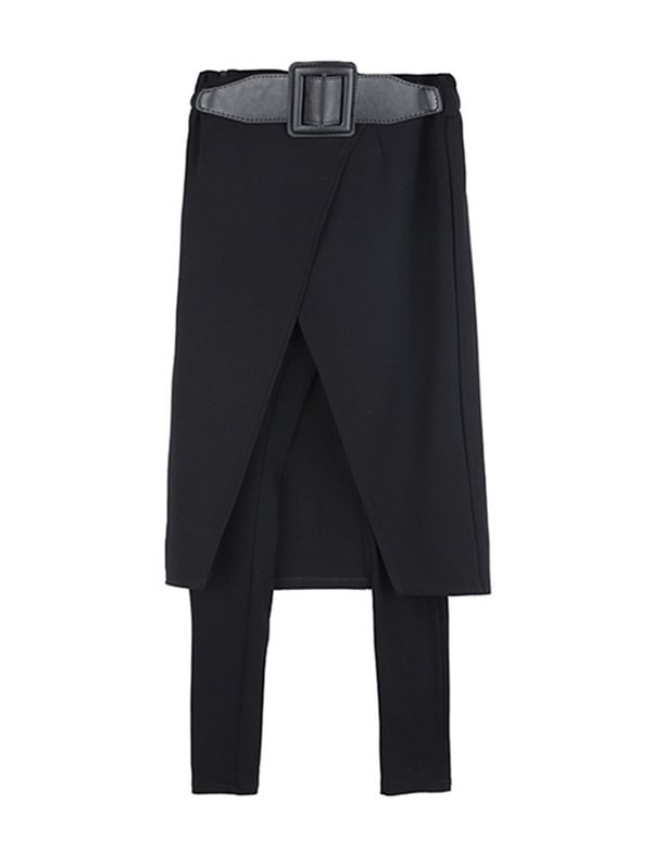 False Two Solid Split-Joint Culotte