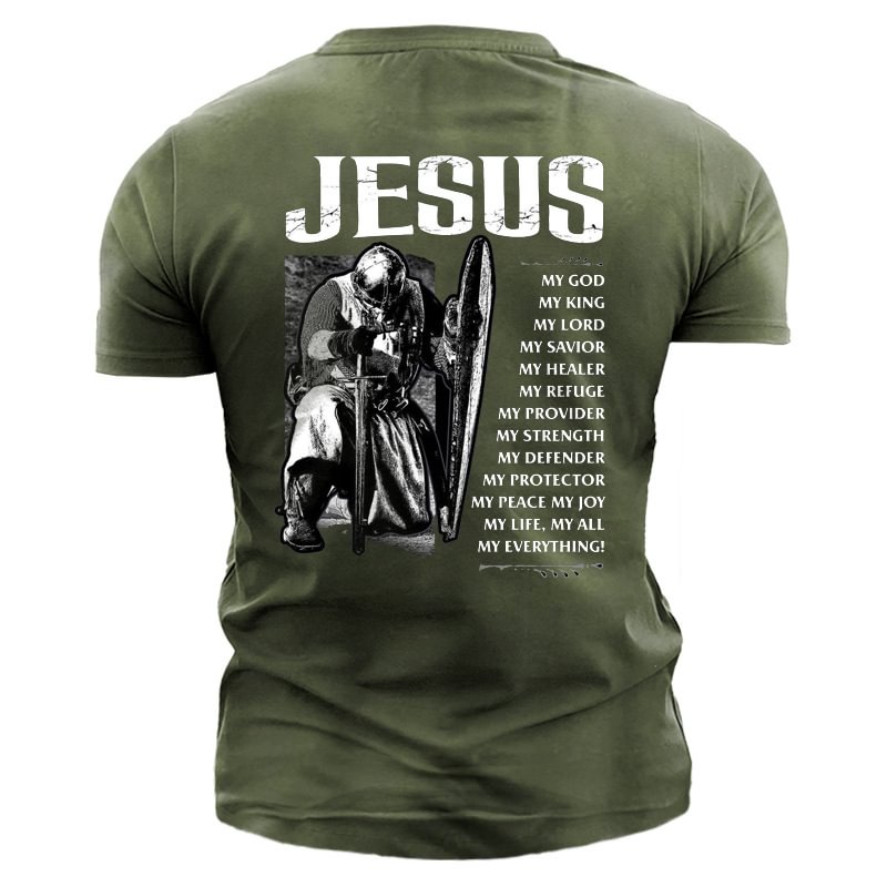 Jesus Men's Cotton Short Sleeve T-Shirt-Compassnice®