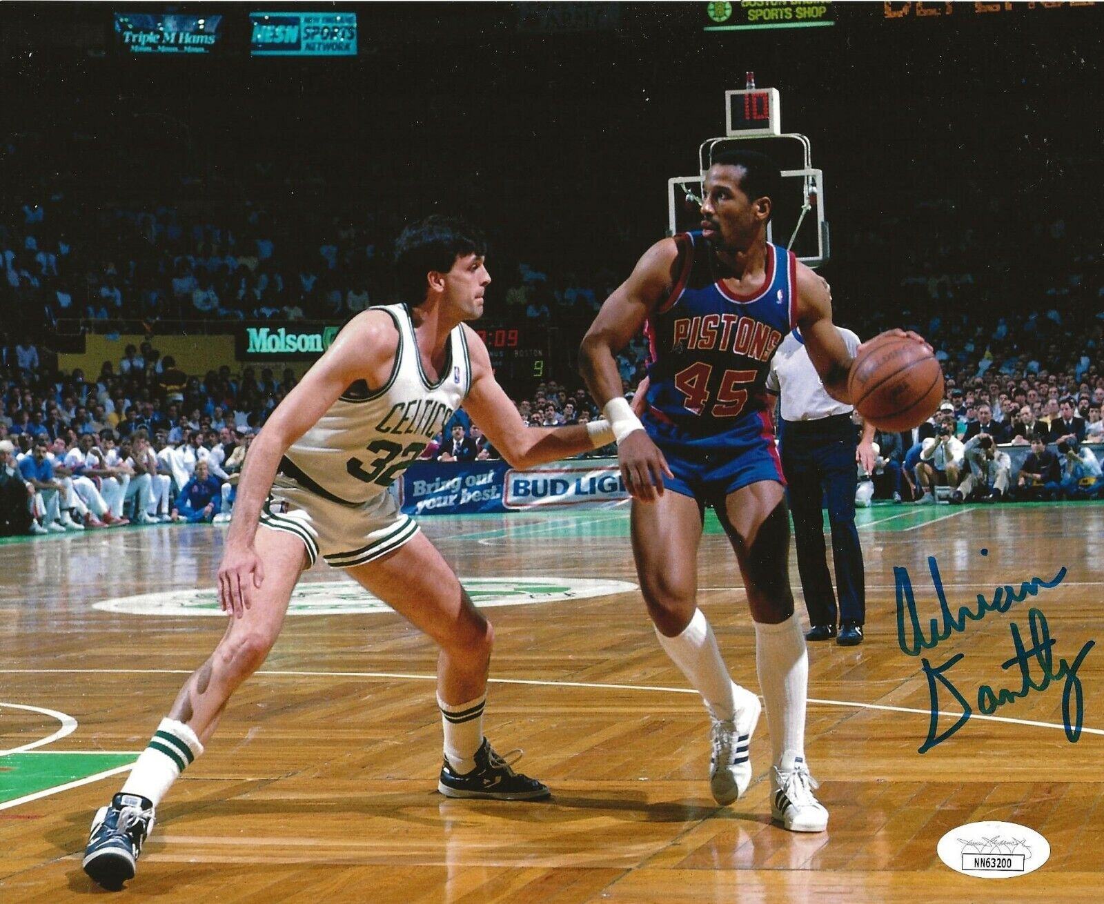 Adrian Dantley signed Detroit Pistons 8x10 Photo Poster painting autographed JSA