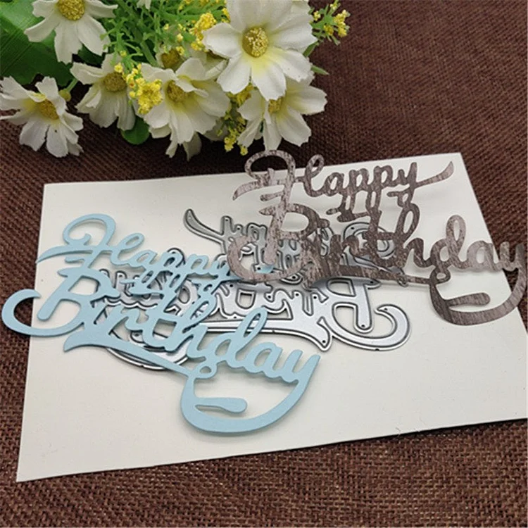 Happy birthday letters Metal Cutting Dies Stencils For DIY Scrapbooking Decorative Embossing Handcraft Die Cutting Template