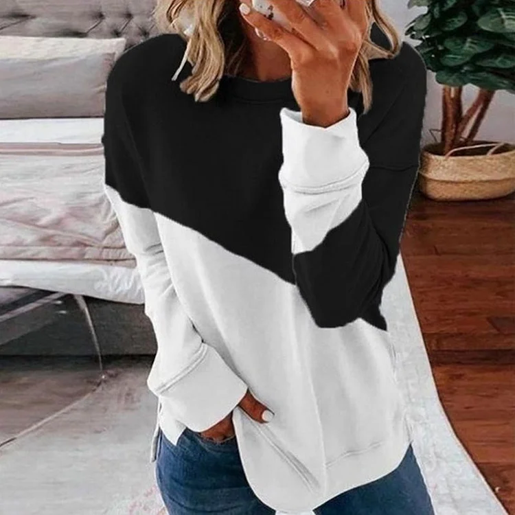 Crew Neck Contrast Sweatshirt | 168DEAL