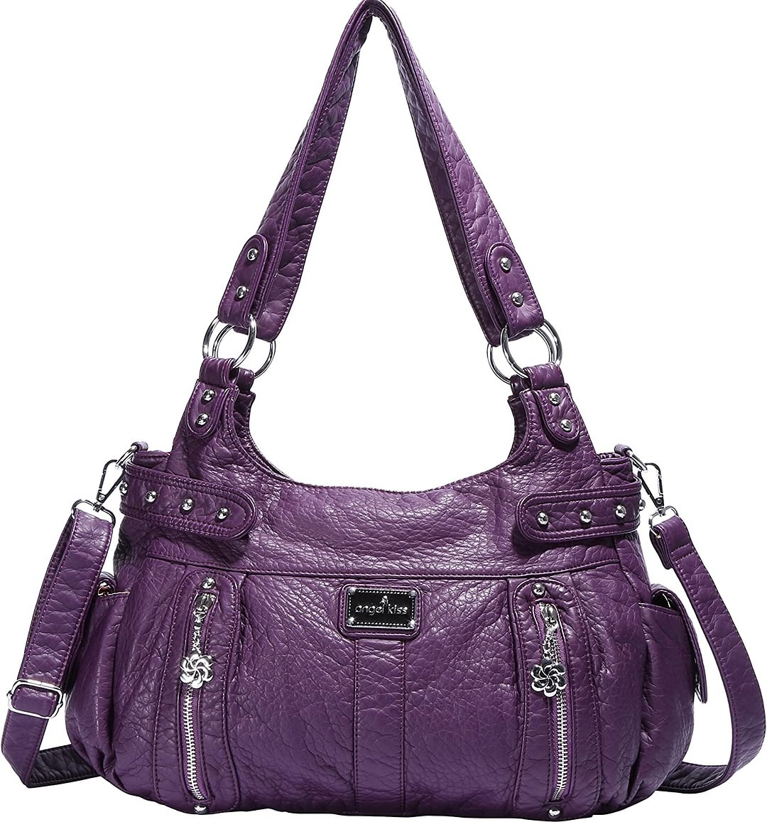 Design Handbags Womens Purse Feel Soft Lether Multiple Top Zipper Pockets Shoulder Bags Large