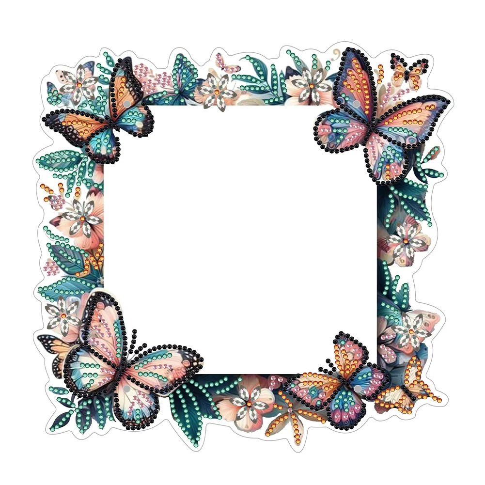 DIY Flower Butterfly Special Shape Diamond Painting Picture Frame for Home Office