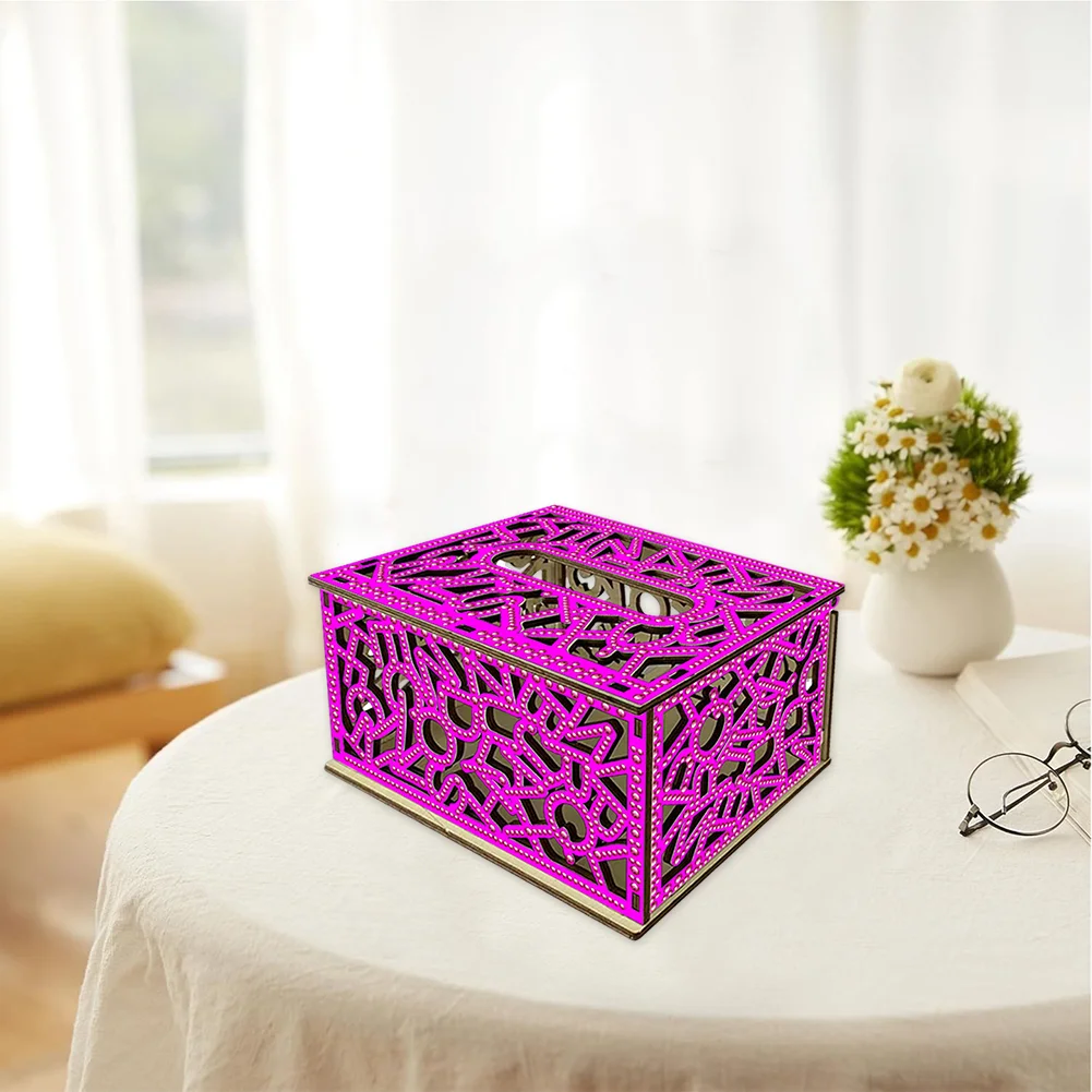 Diamond Painting Paper Towel Holder Napkin Dispenser for Beginners (Pink)