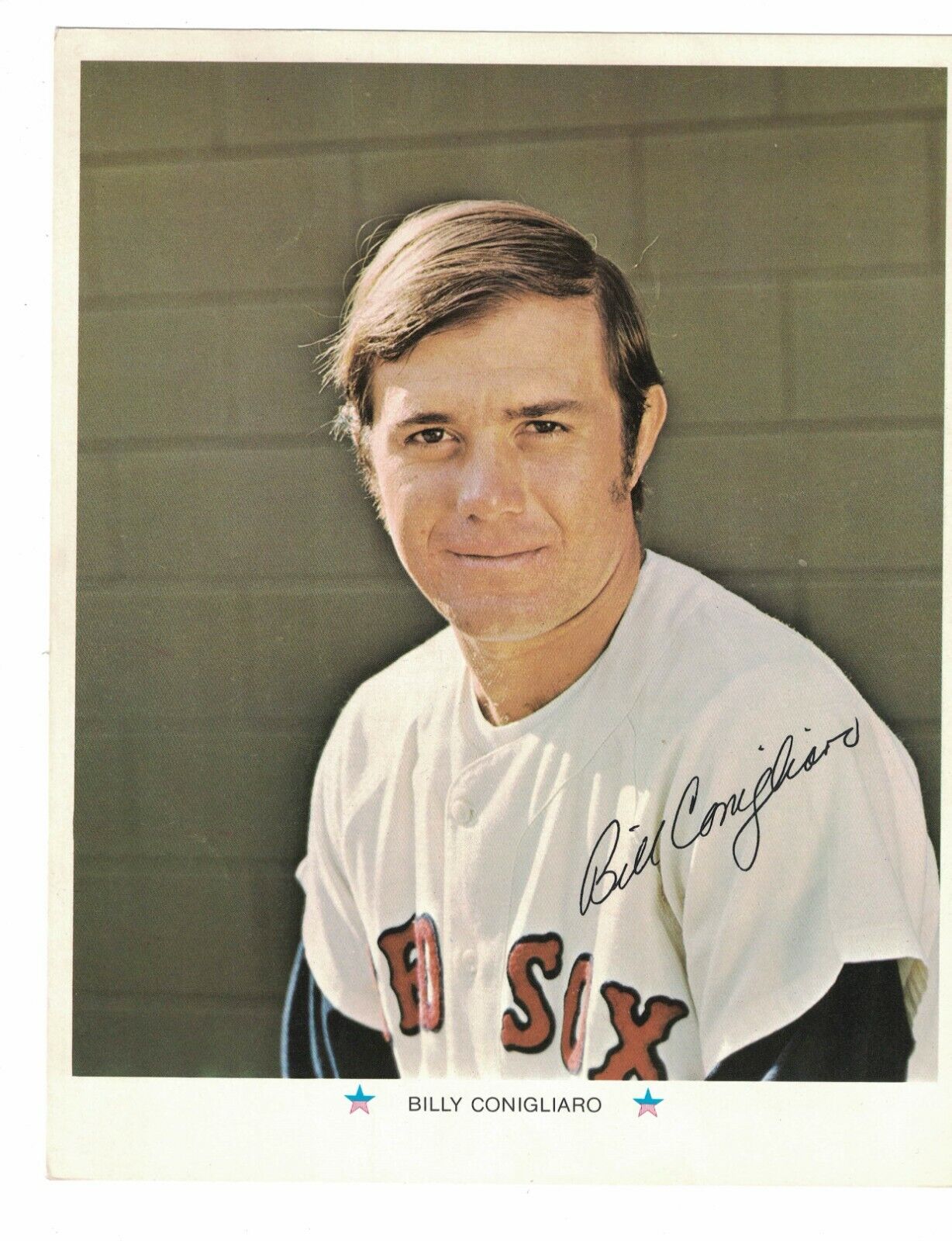 Billy Conigliaro Boston Red Sox 1971 ARCO Gas Oil 8x10 Baseball Photo Poster painting Card RH