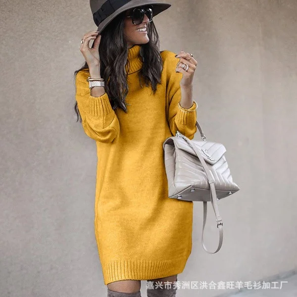 Uveng Uveng Women's Women Long High Collar Slim Top Sweater Sweater Women