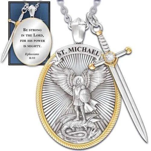 St. Michael Archangel Pendant (Necklace) -Half price from the 2nd- Get 2nd Blessing at $13.99/Pc