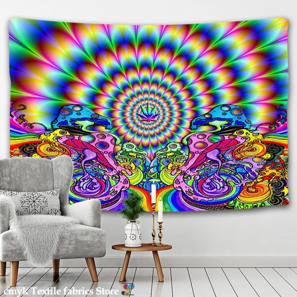 Psychedelic India Mandala Tapestry Wall Hanging Boho Decor Wall Cloth Tapestries Hippie Tapestry Mandala Wall Carpet