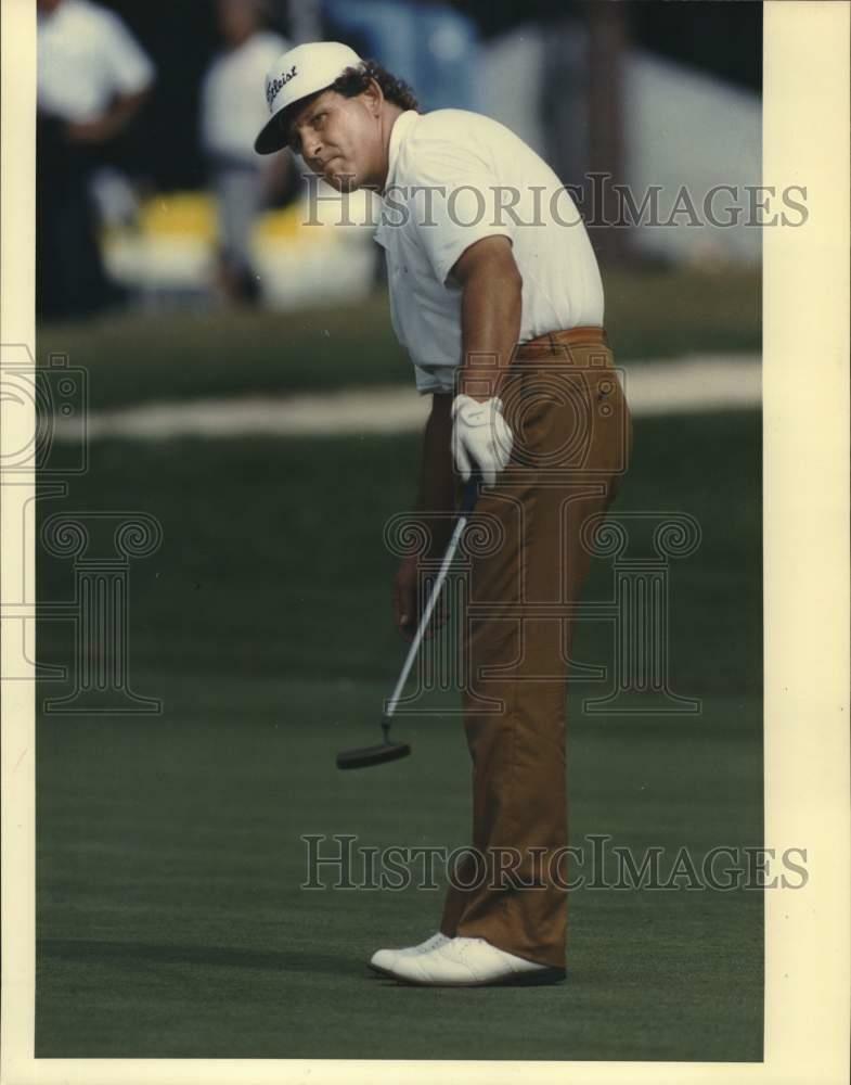 Press Photo Poster painting Fulton Allem putts on 18th hole at IIAO golf tournament - hps00718