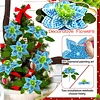 8Pcs 3D Blue Artificial Flowers DIY Desktop Diamond Art Kit