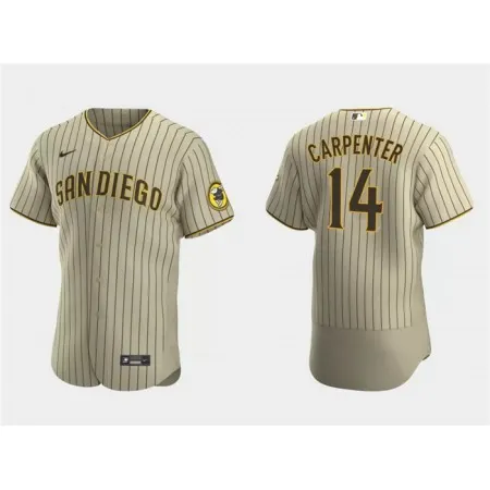 Men's San Diego Padres #14 Matt Carpenter Tan Flex Base Stitched Baseball Jersey