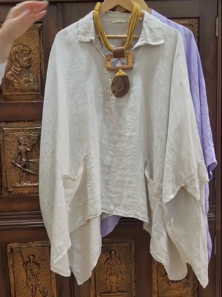 Women's Casual Cotton And Linen Shirt