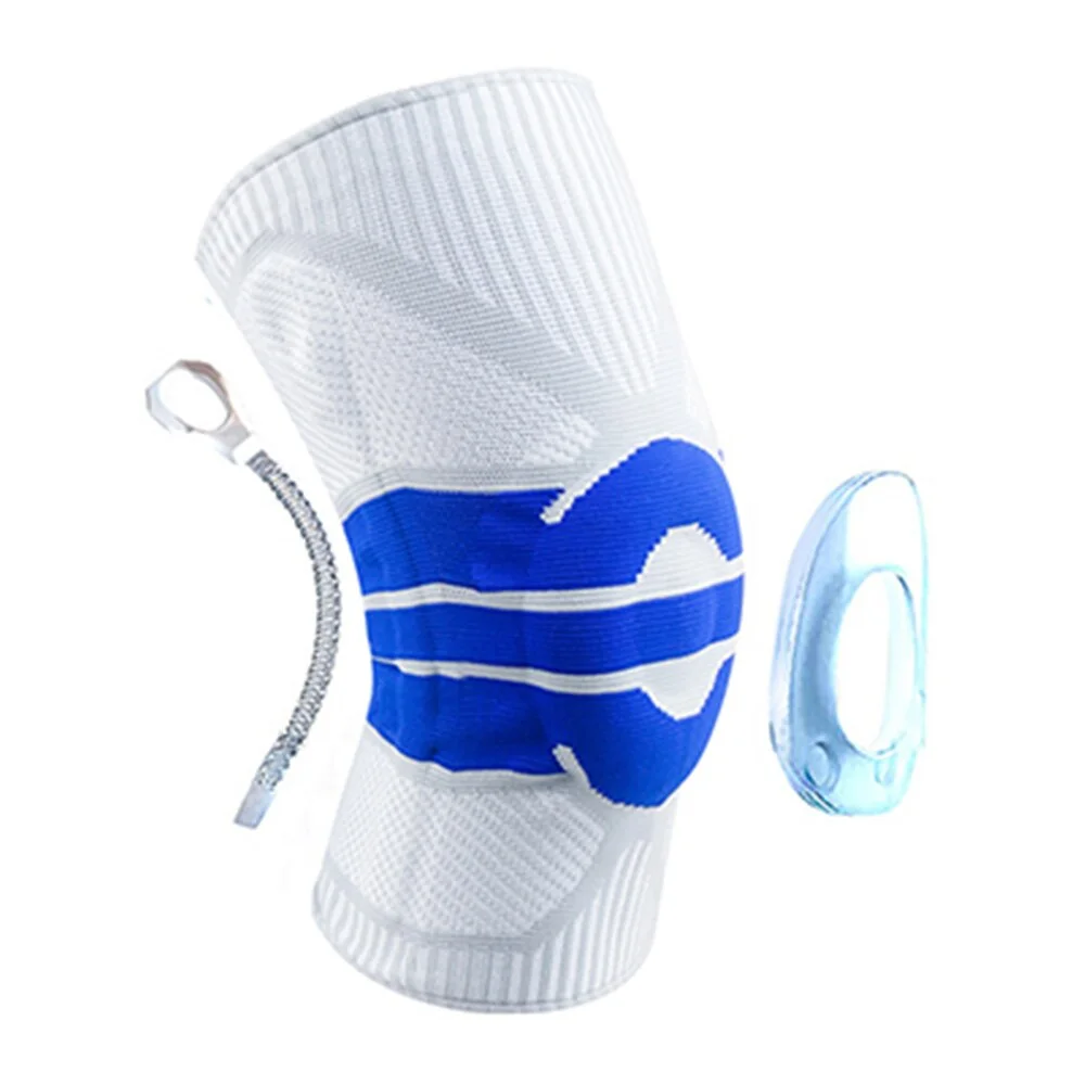 Uveng Knee Brace Silicone Spring Full Strap Patella Medial Support Strong Meniscus Compression Protection Sport Pads Running Basket