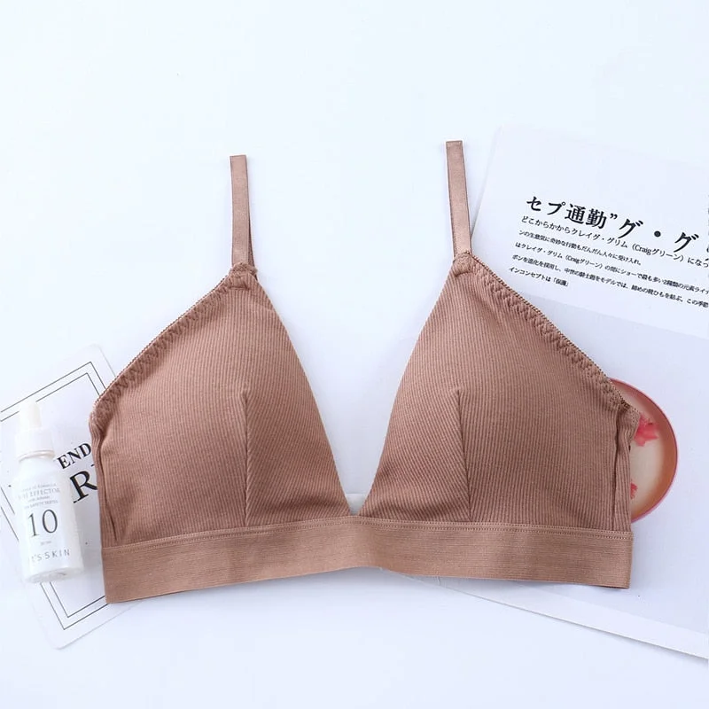 Cotton Bras For Women Seamless Bra Comfort Underwear Top Female Brassiere French Bralette  Padded Triangle Bra Sexy Lingerie