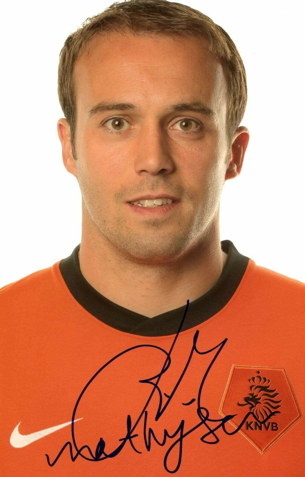 SOCCER Joris Mathijsen NETHERLANDS NATIONAL TEAM autograph, signed Photo Poster painting