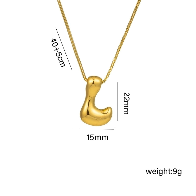Hip-Hop Minimalist Letter Titanium Steel 18K Gold Plated Plating Pendant Necklace