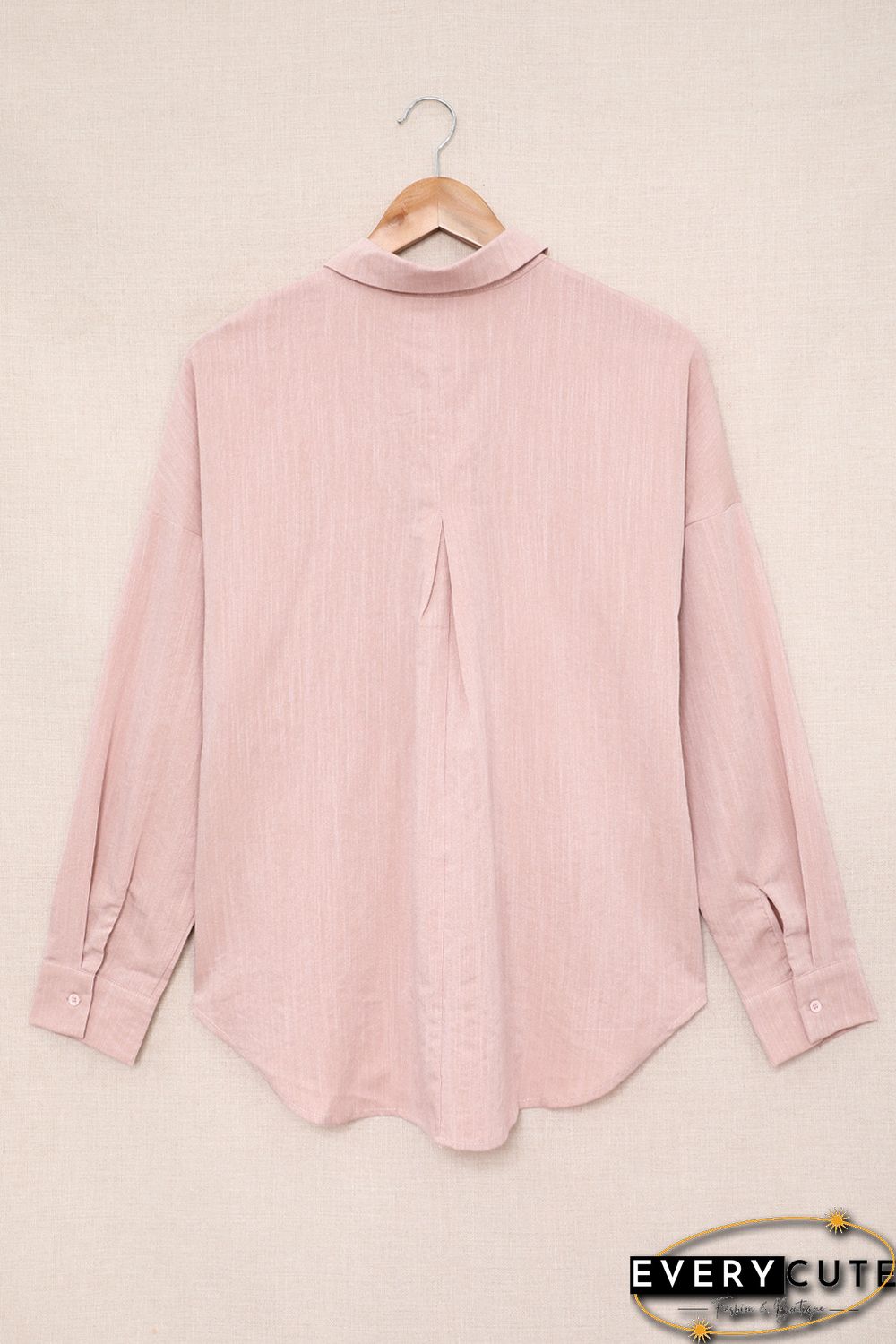 Khaki Buttoned Long Sleeve Shirt with Pocket