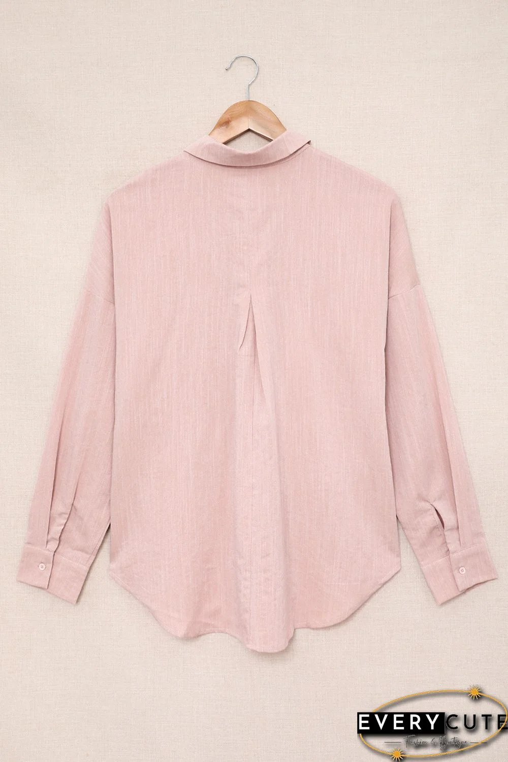 Khaki Buttoned Long Sleeve Shirt with Pocket