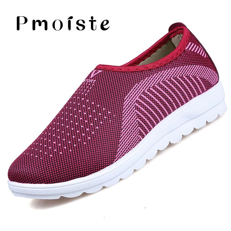 Women Loafers Summer Massage Shallow Walking Shoes Female Cotton Fabric Slip On Round Toe Flat Shoes For Girl Baskets Femme