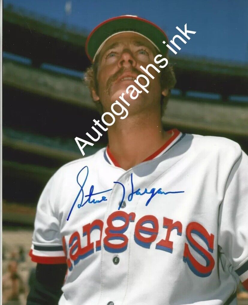 Steve Hargan autographed 8x10 Texas Rangers Topps Vault#2