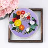 Flower-DIY Embroidery Kit with Pattern Cotton Threads Needles Hoop 30*30cm/11.81*11.81in tapestrymarket
