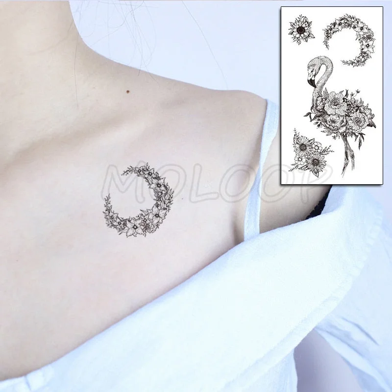 Tattoo Sticker Moon Sun Lunar Star Element Body Art Makeup Waterproof Temporary Women and Men Fake Tatoo