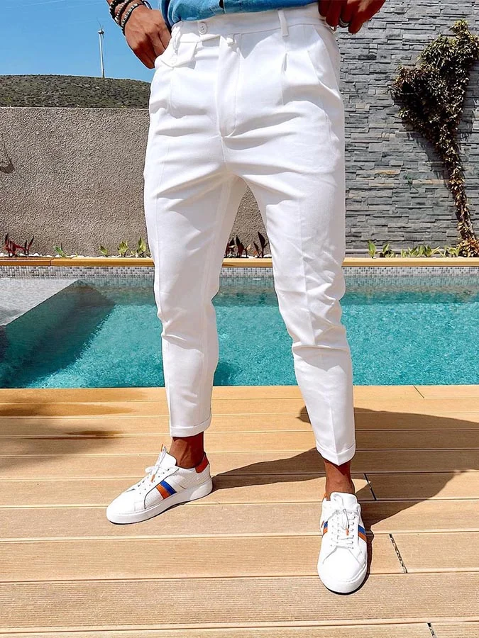 Men's Casual White Pants