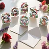 6PCS DIY Diamond Art Greeting Cards Christmas Animal Congratulations Cards Gift