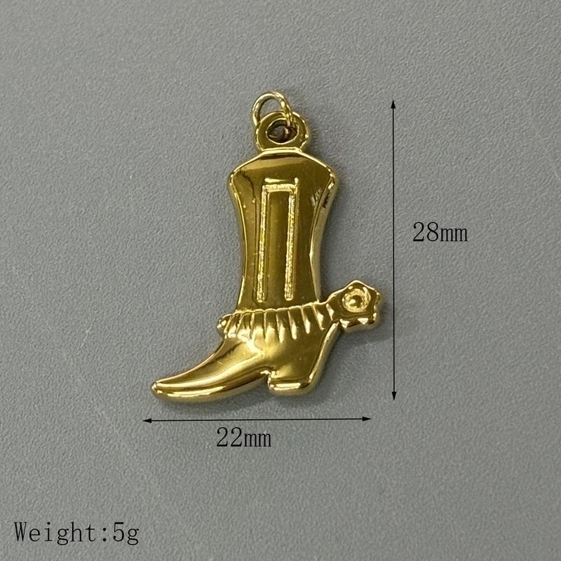 1 Piece 304 Stainless Steel 14K Gold Plated 18K Gold Plated Boots Charms Necklace Pendant Necklace