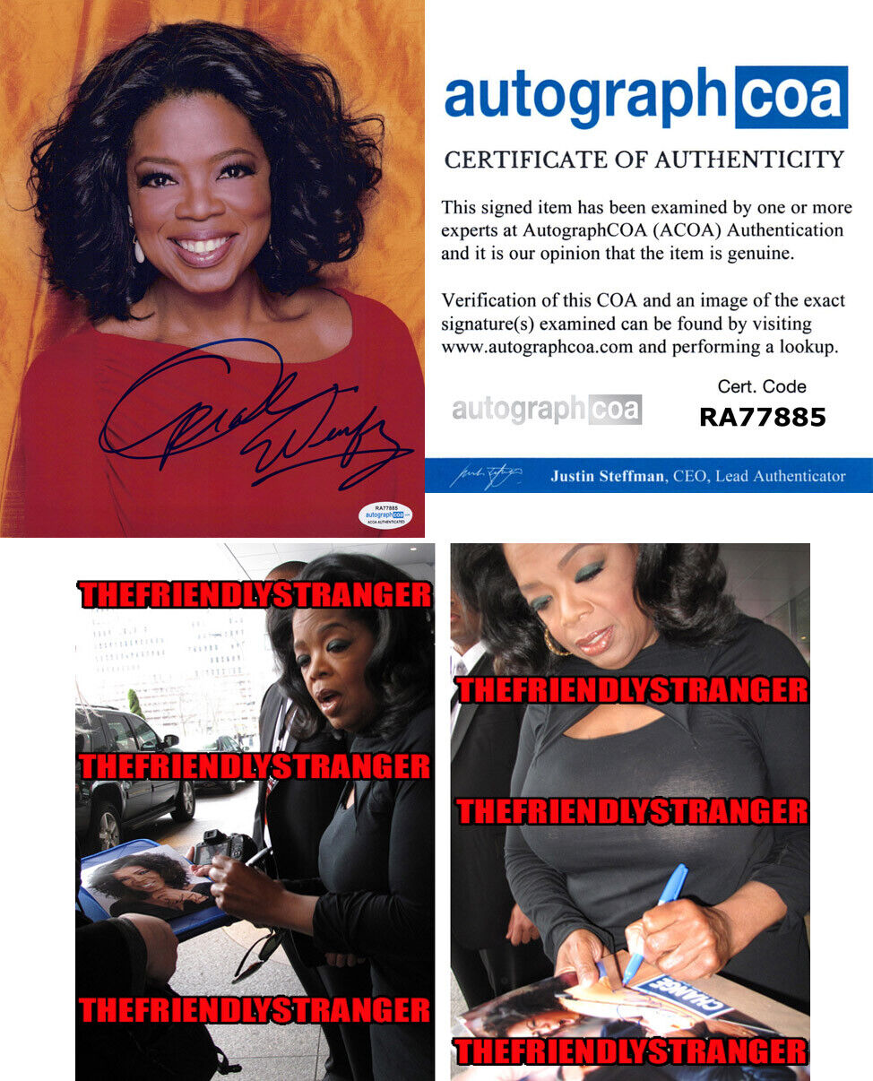 OPRAH WINFREY signed Autographed 8X10 Photo Poster painting B - PROOF - Full Signature ACOA COA