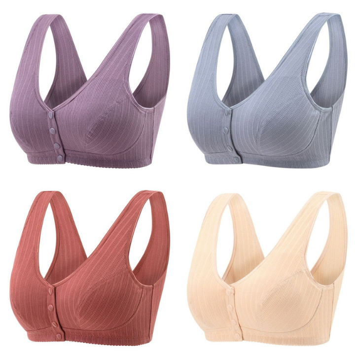  thdmladies (4 Pcs) 100% Cotton Breathable Comfortable Bra thedmladies