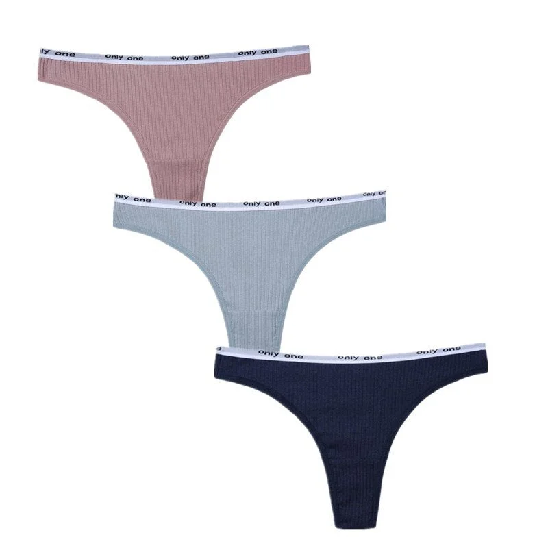 3Pcs/Lot Cotton Thong Panties Sexy G-string Briefs Lace Thongs Women Underwear Panties for Female Girls Ladies Pantys Underpants