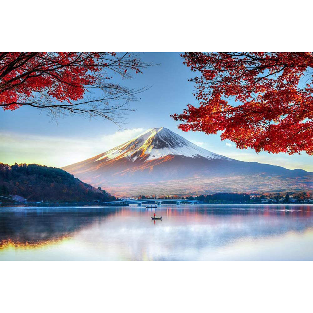 

40*30CM - Round Drill Diamond Painting - Mountain Lake, 501 Original