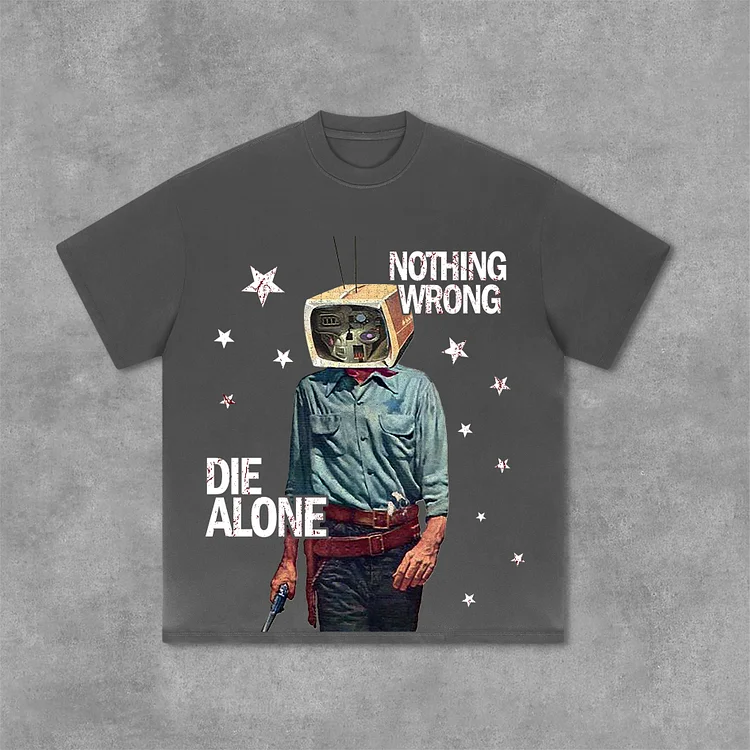 Vintage Nothing Wrong Graphic Print Cotton T-Shirt SOPULA