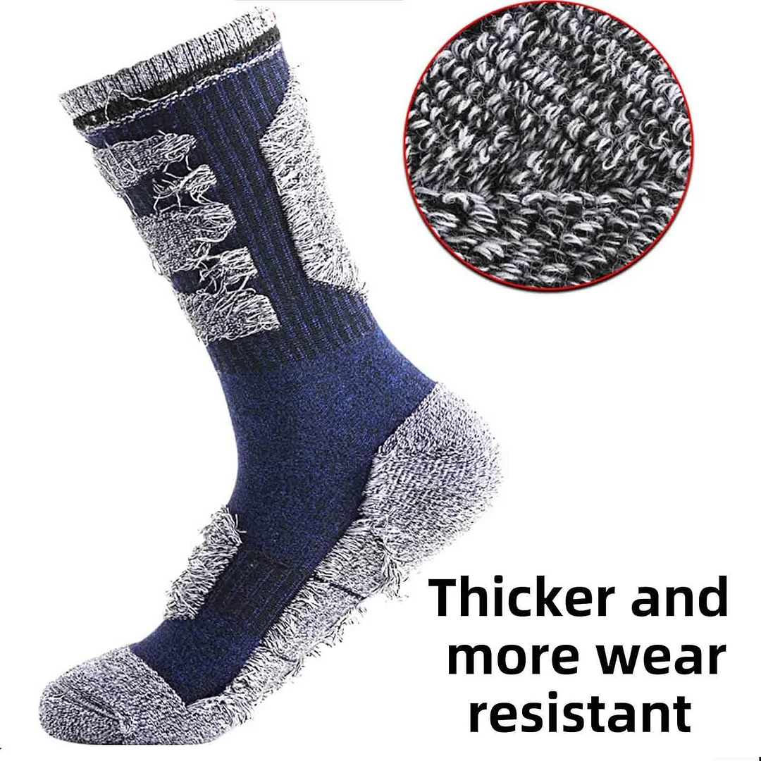 Outdoor Sports Socks With Thickened Towel Sole For Mountaineering Shock Absorption Hiking And Running Mid-tube Socks