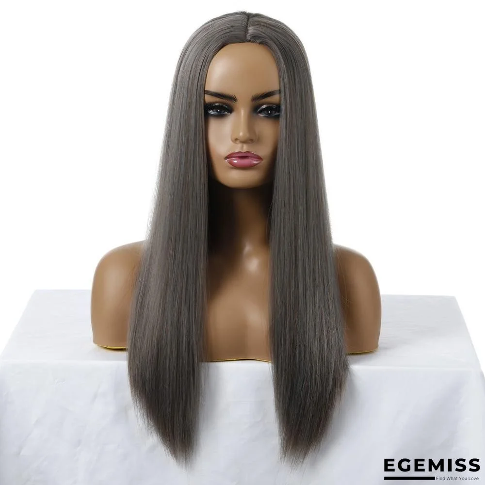 European and American Multicolor Long Straight Hair Women's Chemical Fiber Wig Set | EGEMISS