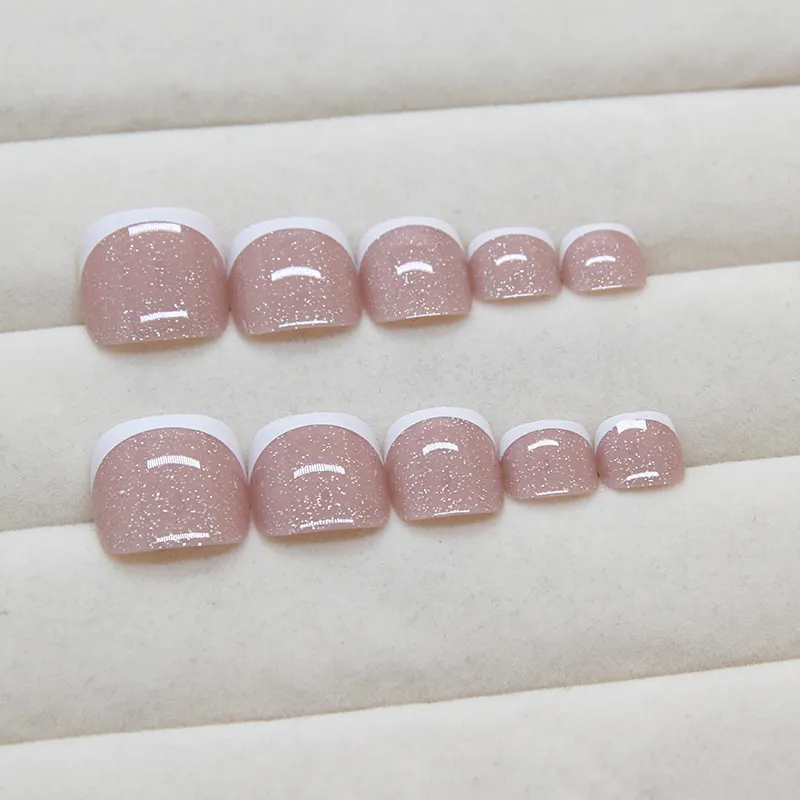 Churchf Churchf Nail Piece White French Wear Armor Removable Toenail Piece Nail Fine Flash Nail Patch
