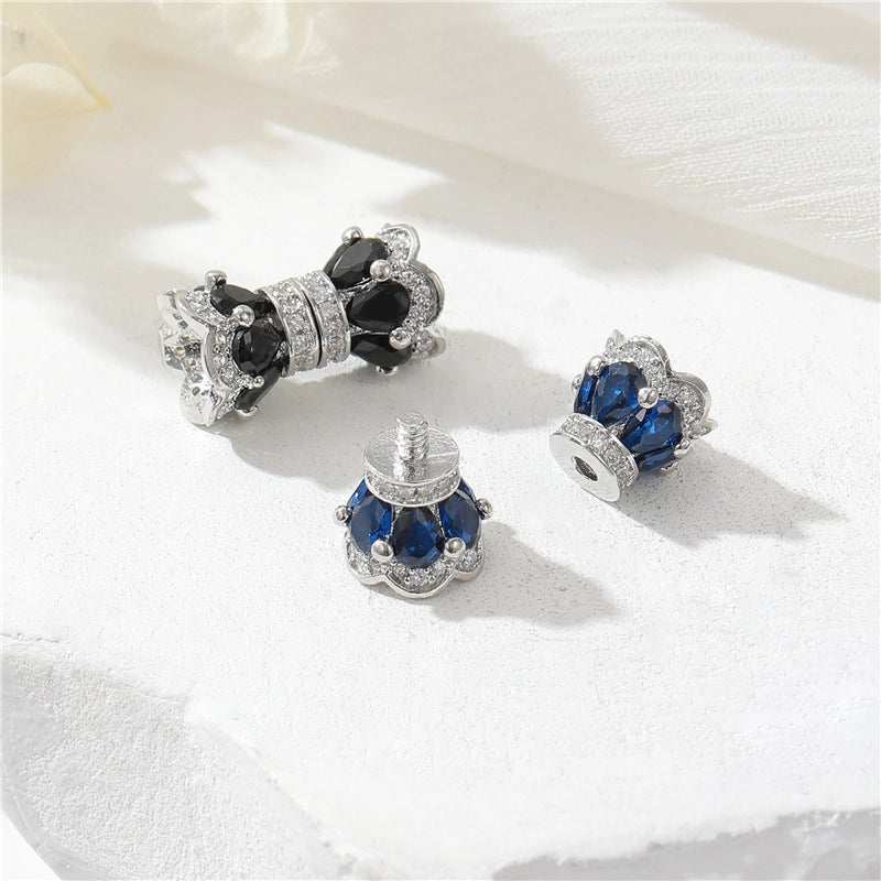 Zhongxing 14K Color Retaining Micro Inlaid Zircon Screw Buckle Small Waist Pearl Buckle DIY Bracelet Necklace Connecting Buckle Accessories