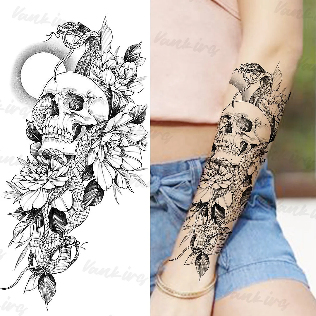 Sdrawing Peony Temporary Tattoos For Adults Women Realistic Butterfly Flower Flora Fake Tattoo Sticker Arm Waist Tatoos