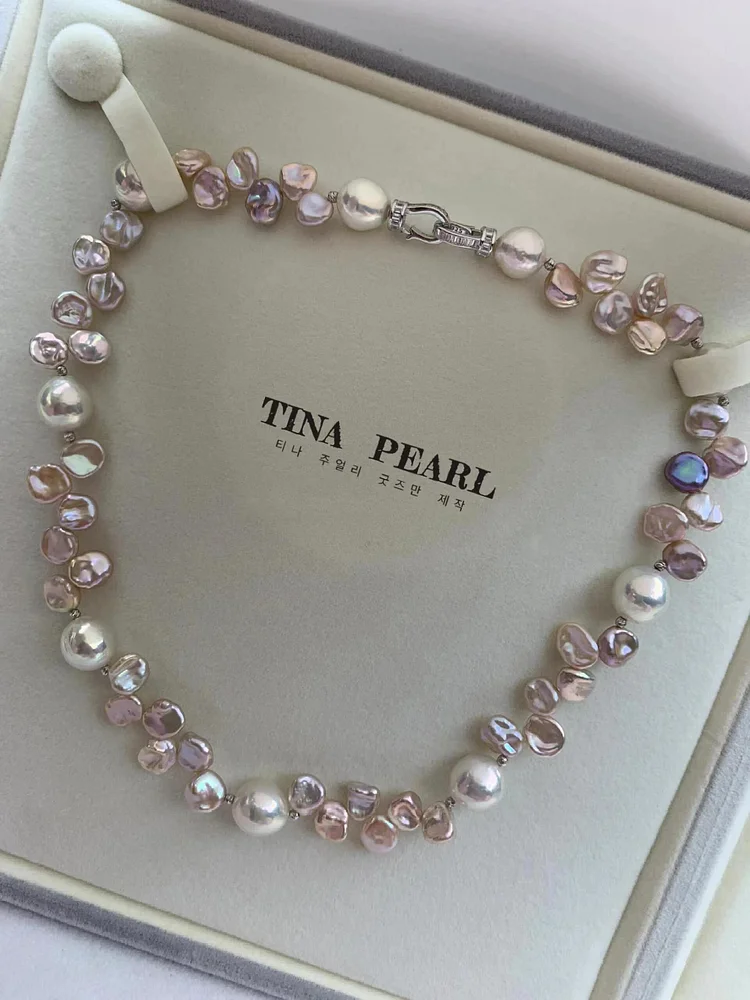 2024 TINA Jewelry Fresh water petal Pearl ins style French elegant necklace