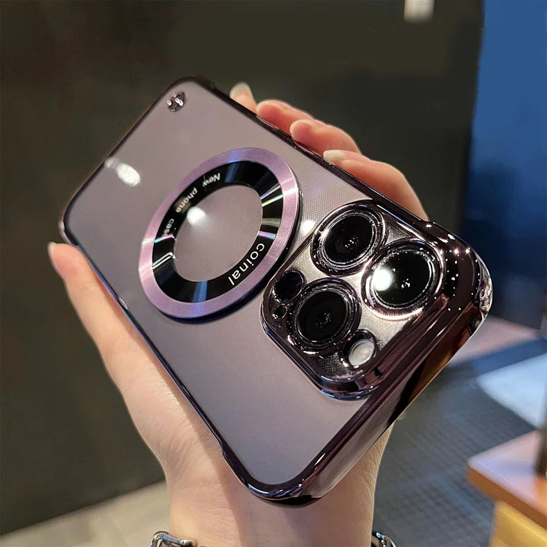 Magnetic Attraction Rimless Transparent Case Cover For iPhone