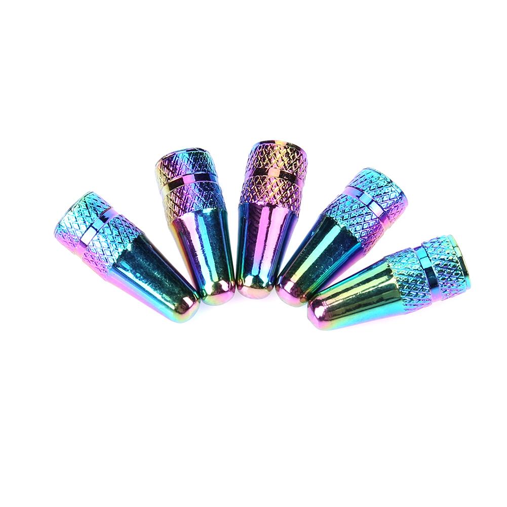 

5pcs Rainbow Color Bicycle Aluminum High Pressure Caps for Presta Valves, 501 Original