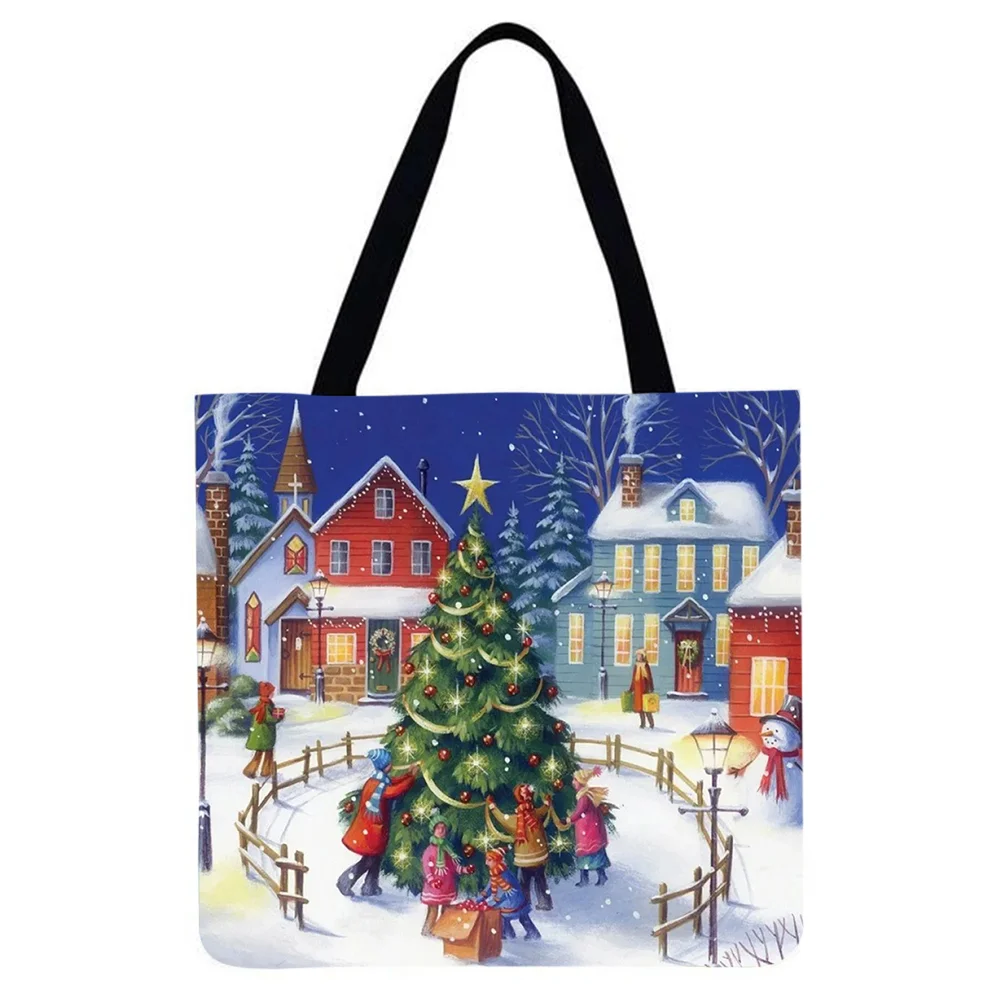 Linen Tote Bag - Christmas Tree