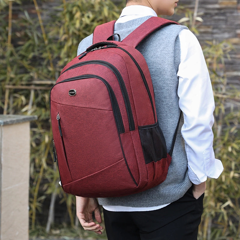 Men’s Simple Backpack Business Commuter Computer Backpack Large Capacity Leisure Travel Portable Backpack