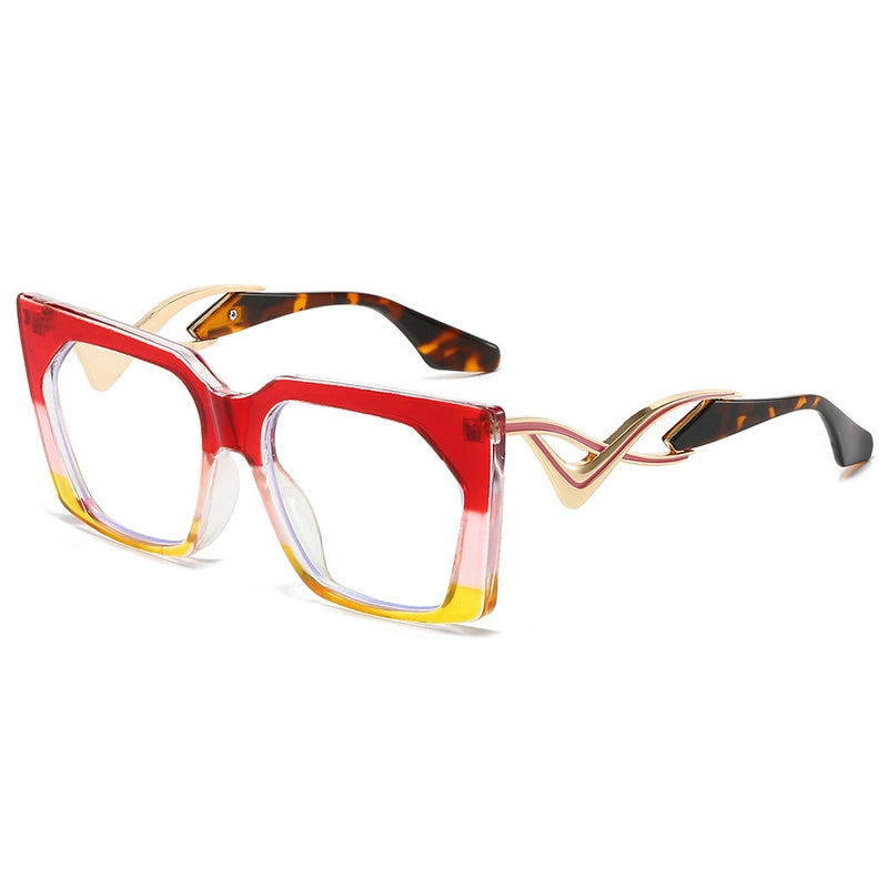Casual Minimalist Color Block Pc Square Full Frame Glasses