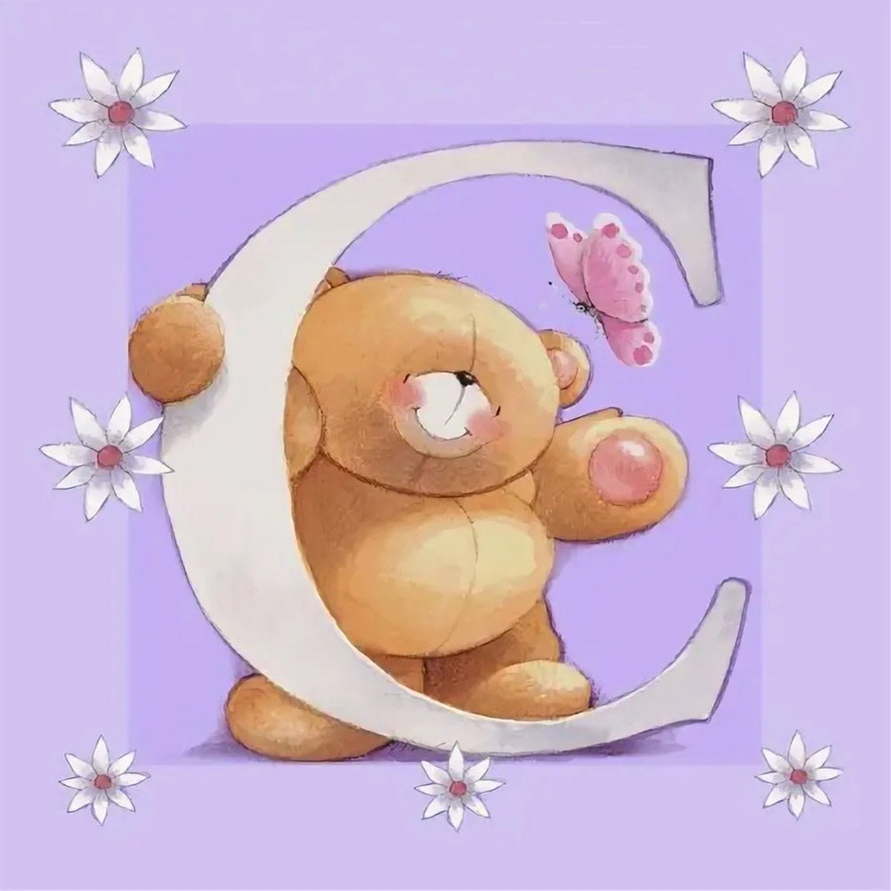 

Letter C Bear - Round Drill Diamond Painting - 30*30CM, 501 Original