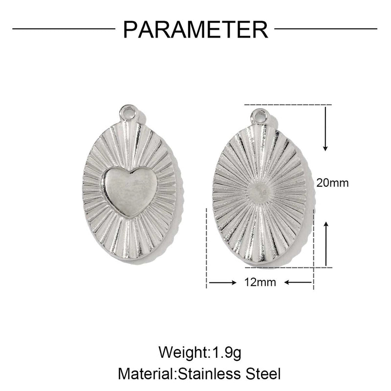 3 PCS/Package 13 * 12mm 13 * 14mm 16 * 18 Mm 201 Stainless Steel 18K Gold Plated Clouds Round Heart Shape Polished Pendant