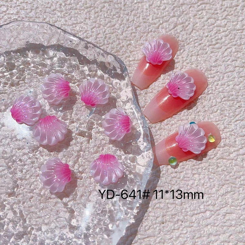 Cute Sweet Dolphin Hippocampus Shell Resin Nail Decoration Accessories 10 PCS/Package