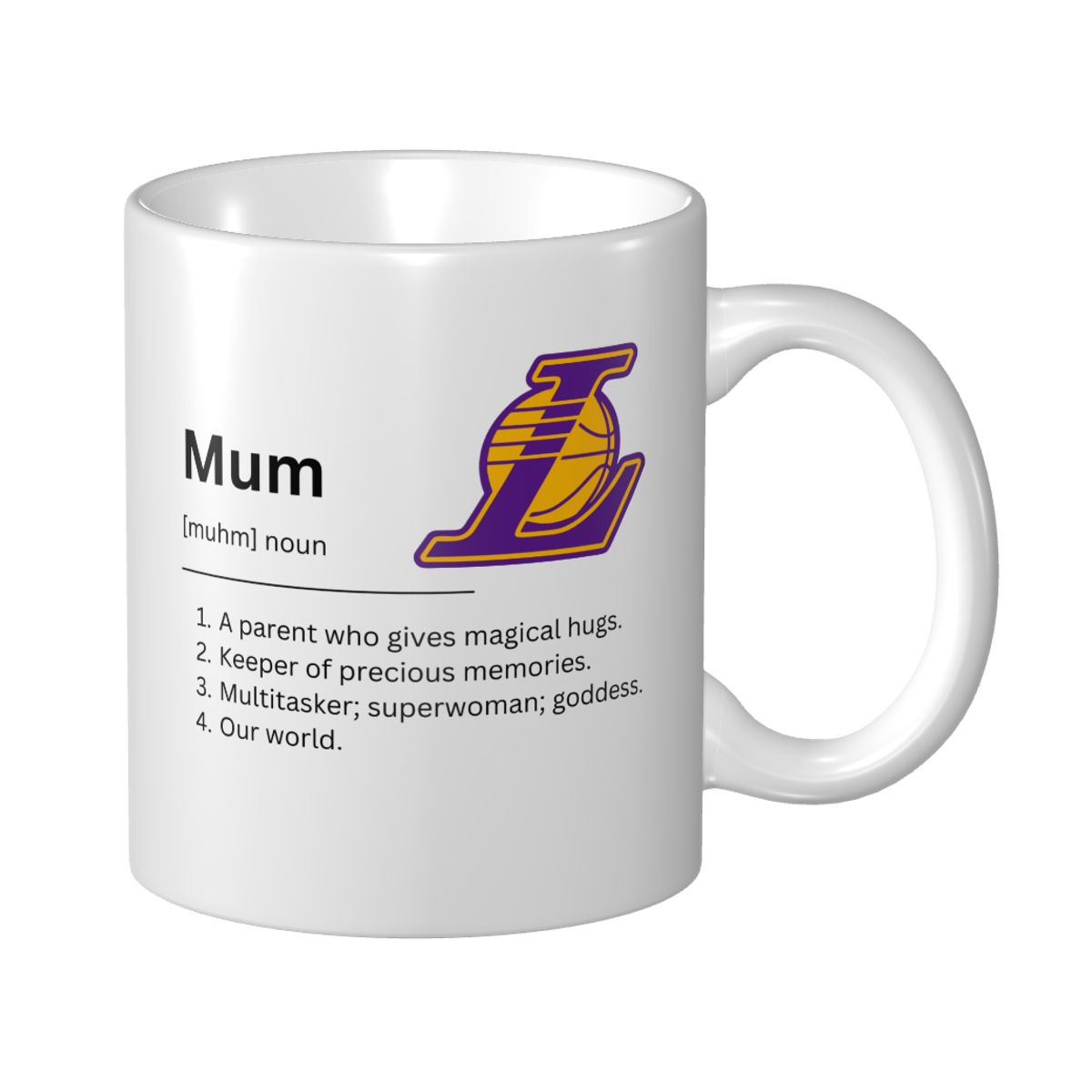 Los Angeles Lakers Minimalist Dictionary Mother's Day Ceramic Mug